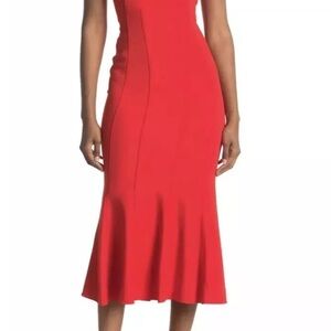 Veronica Beard deep red fit and flare sleeveless midi dress size 4